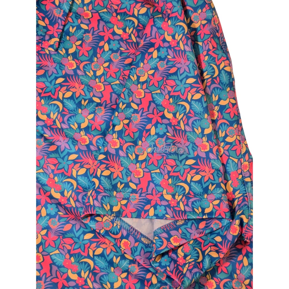 Chubbies Polo Shirt Mens Large Multicolor Excellent Tropical Floral Performance - Picture 4 of 4